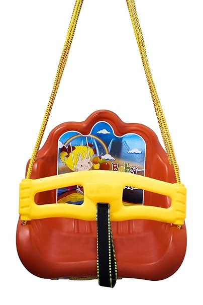 SIYAA Adjustable Indoor and Outdoor Baby Swing/Jhula for Kids Age 6 Months to 5 Years (Red) Pack of 1