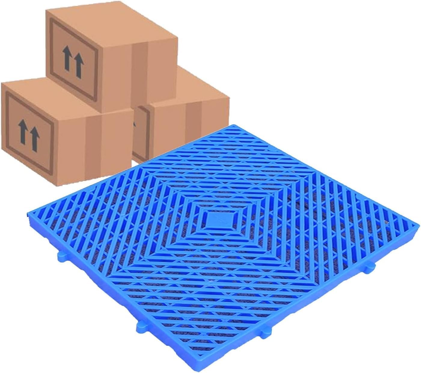 LNNW Waterproof Plastic pallets for Outdoor Storage, Grid Design, Plastic pallets for Basement Storage Floor Pallets for Garage Supermarket Basement