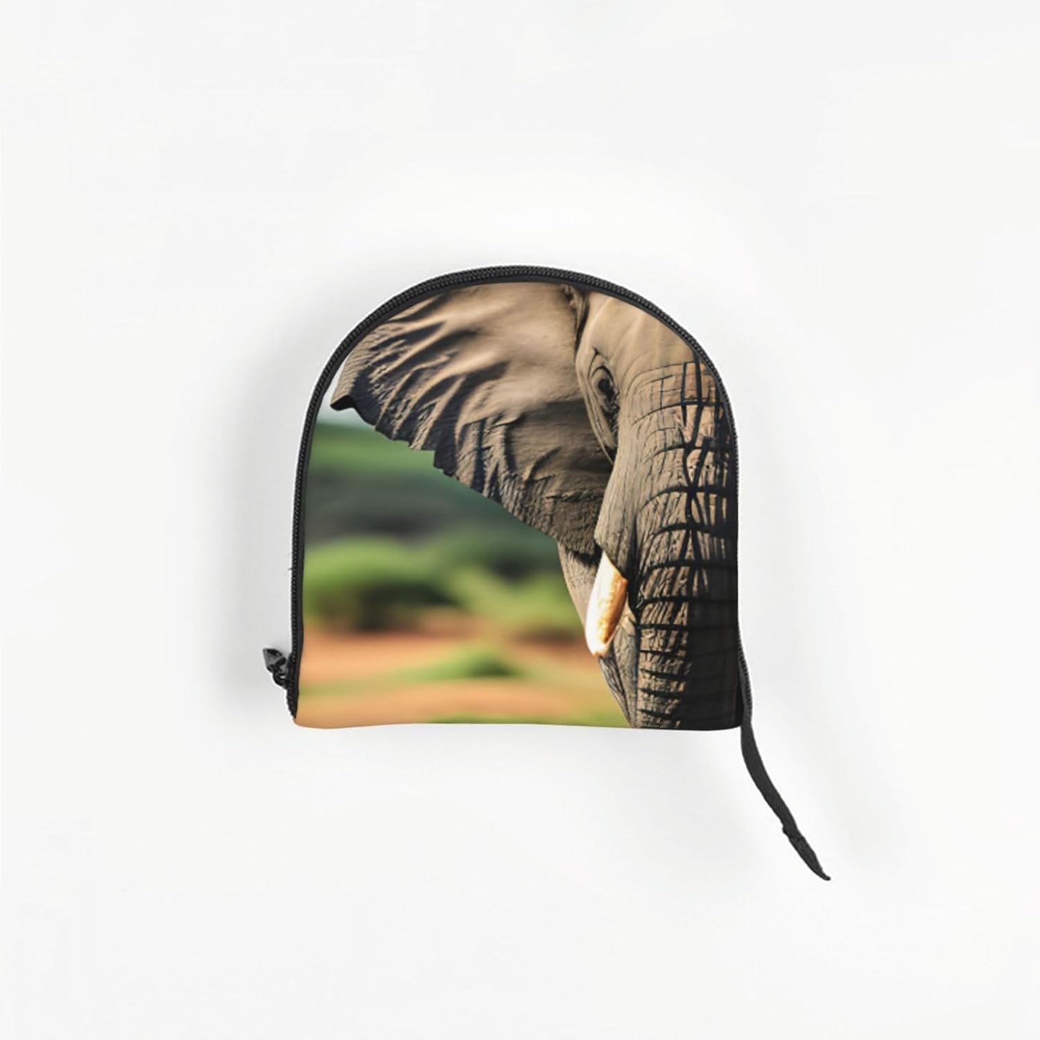African Elephant Print Portable Foldable Shoulder Bag for Travel,with Collar Hook and Handle Pad,Cute Stylish Design