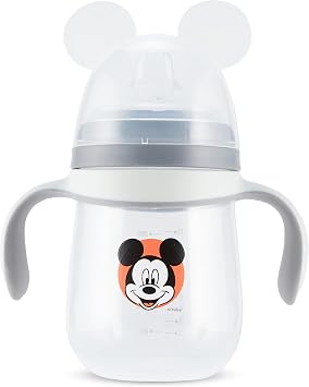 Disney Sippy Cup for Toddlers, Kids Learner Cup with Pacifier, BPA Free Trainer Cup with Handles, Leak Proof Minnie Mouse and Mickey Mouse Sippy Cup, Uni Gift
