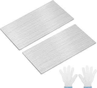 uxcell 2 Pcs 316L Stainless Steel Flat Bar 1/8" Thickness, 2" Width, 4" Length, Brushed Finish Trim Strips Sheet for Kitchen DIY Craft Making, Silver Tone