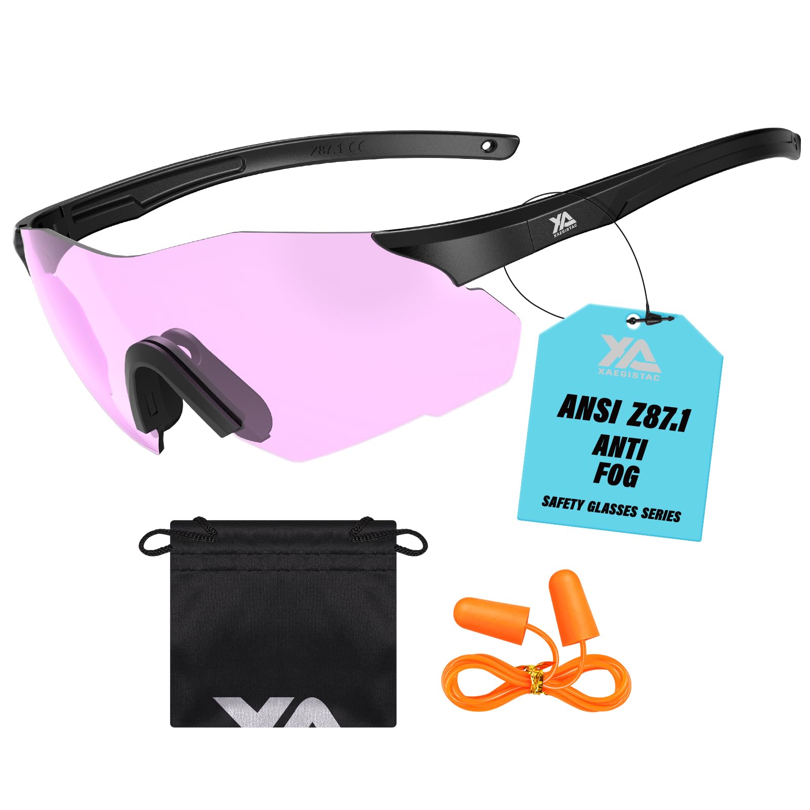 xaegistac Gafas de seguridad antivaho, amplio campo de visión, almohadilla nasal suave para disparar, cazar, airsoft al aire libre