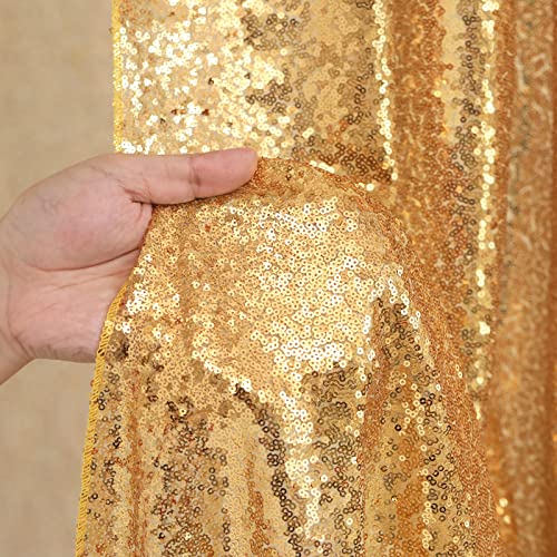 Gold Sequin Backdrop Curtain Panels Stage 2 Pieces 2Ftx8Ft Wedding Party Background Drapes #TOP3