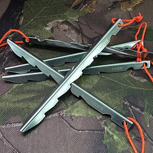 DECDEAL 4 PCS de Aço Inoxidável Barraca de Acampamento Peg Estacas de Acampamento Barraca de Acampam