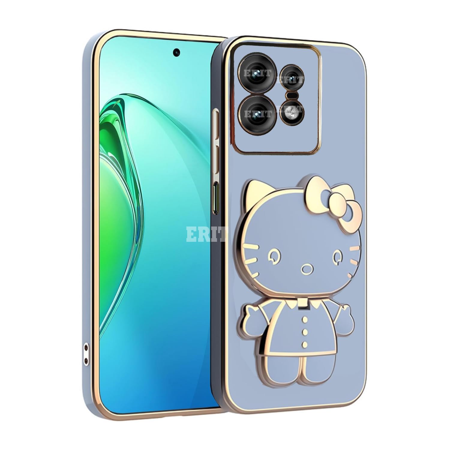 ERIT ® 3D Back Cases and Covers Compatible for Moto Edge 50 Pro 5g Kitty with Stand and Mirror | Camera Protection | Anti-Slip | Folding Stand - Blue (B0D9FVXT9M) Amazon Price History, Amazon Price Tracker