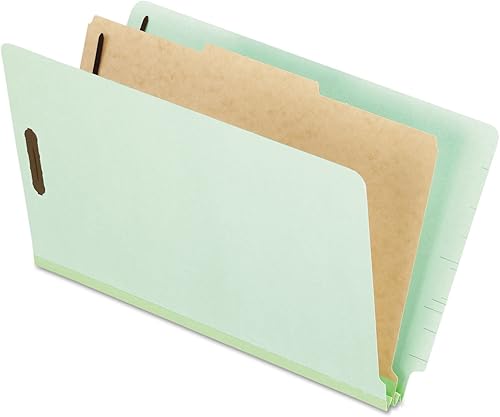 Pendaflex - Carpetas de clasificación de final de tablero tamaño legal 1 divisor 25 pulgadas de expansión verde claro corte recto 10BX 23314