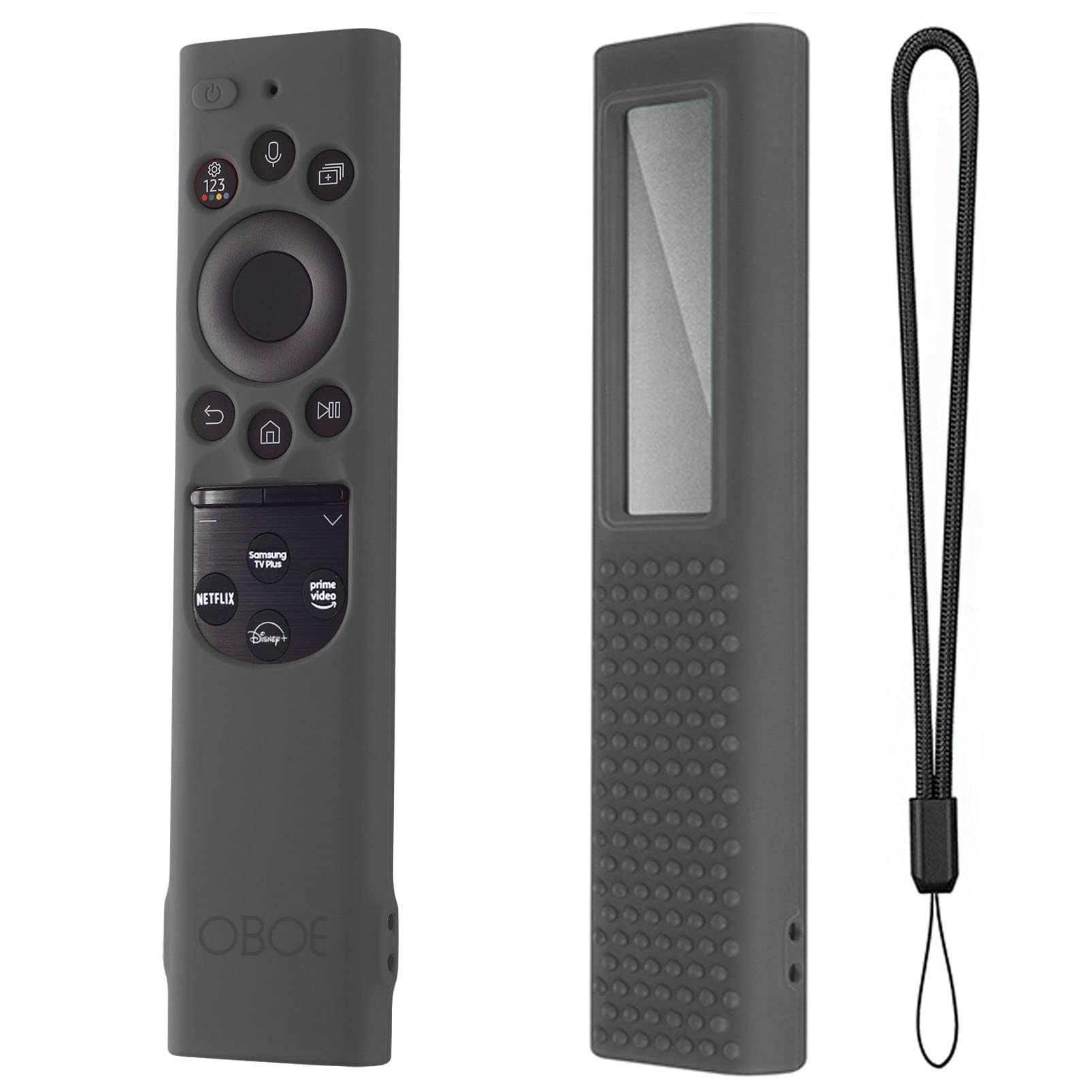 Oboe Silicone TV Remote Cover Compatible with 2022 Samsung Smart TV Remote QLED TV BN68-13897A / TM2280E Remote Protective Case with Remote Loop (Dark Grey) [Remote NOT Included]-image-39
