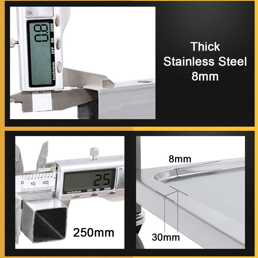 Carrello da Ristorazione, Carrello da Cucina con Ruote, Grande Carrello Portavivande Carrello per Catering in Acciaio Inox con Ruote Bloccabili per Cucine, Hotel, Ristoranti e Case di Cura