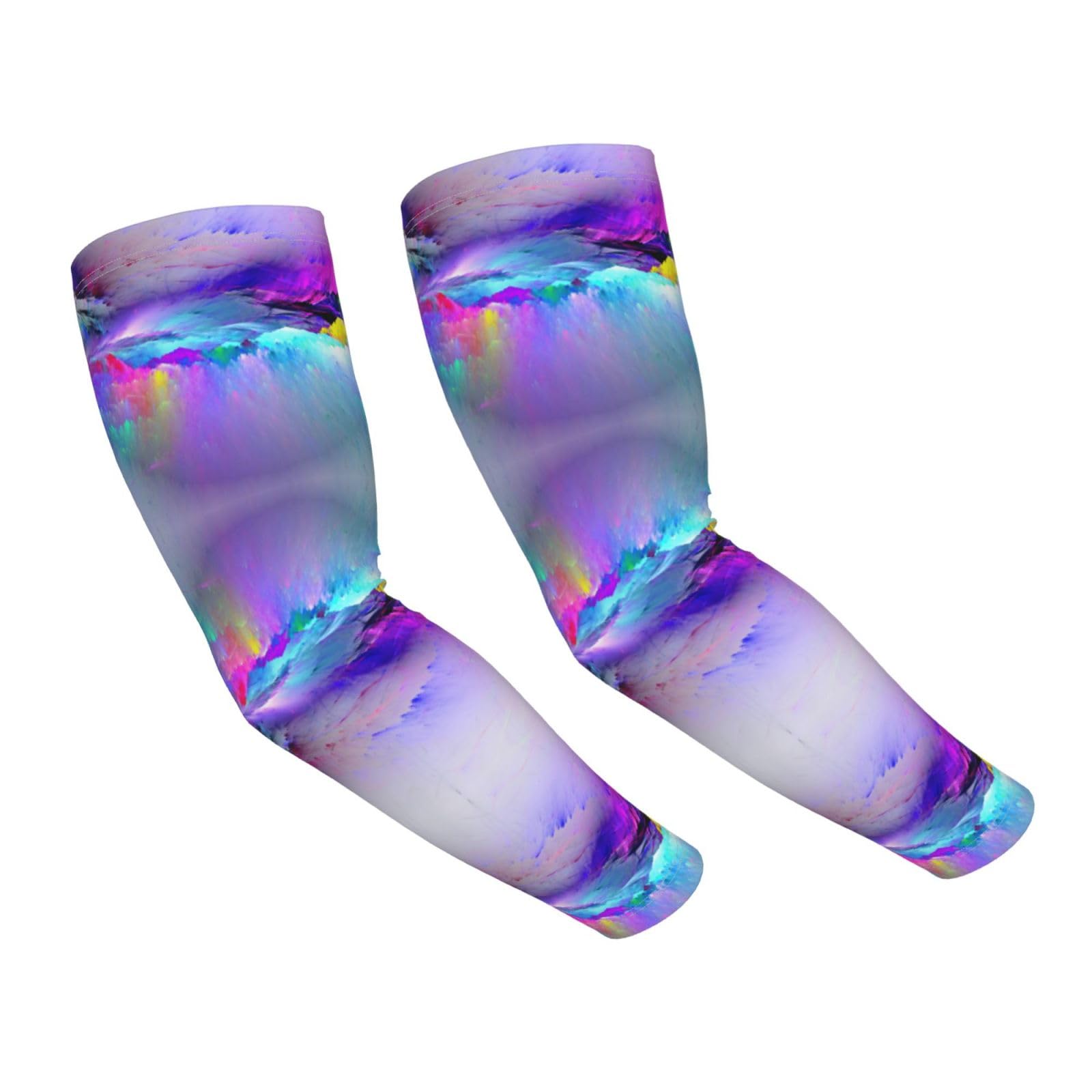 Northern Lights Painting Adult Cooling Sleeves - Elasticity Ice Silk Sun Protection Arm Sleeve for Outdoors, Sports Running, Cycling