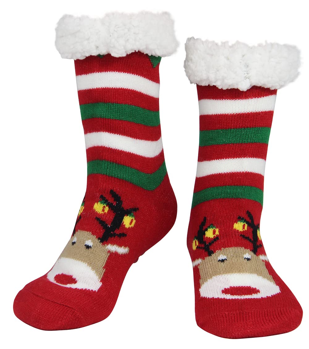 Slipper Socks for Women with Gripper Thick Fuzzy Christmas Gift