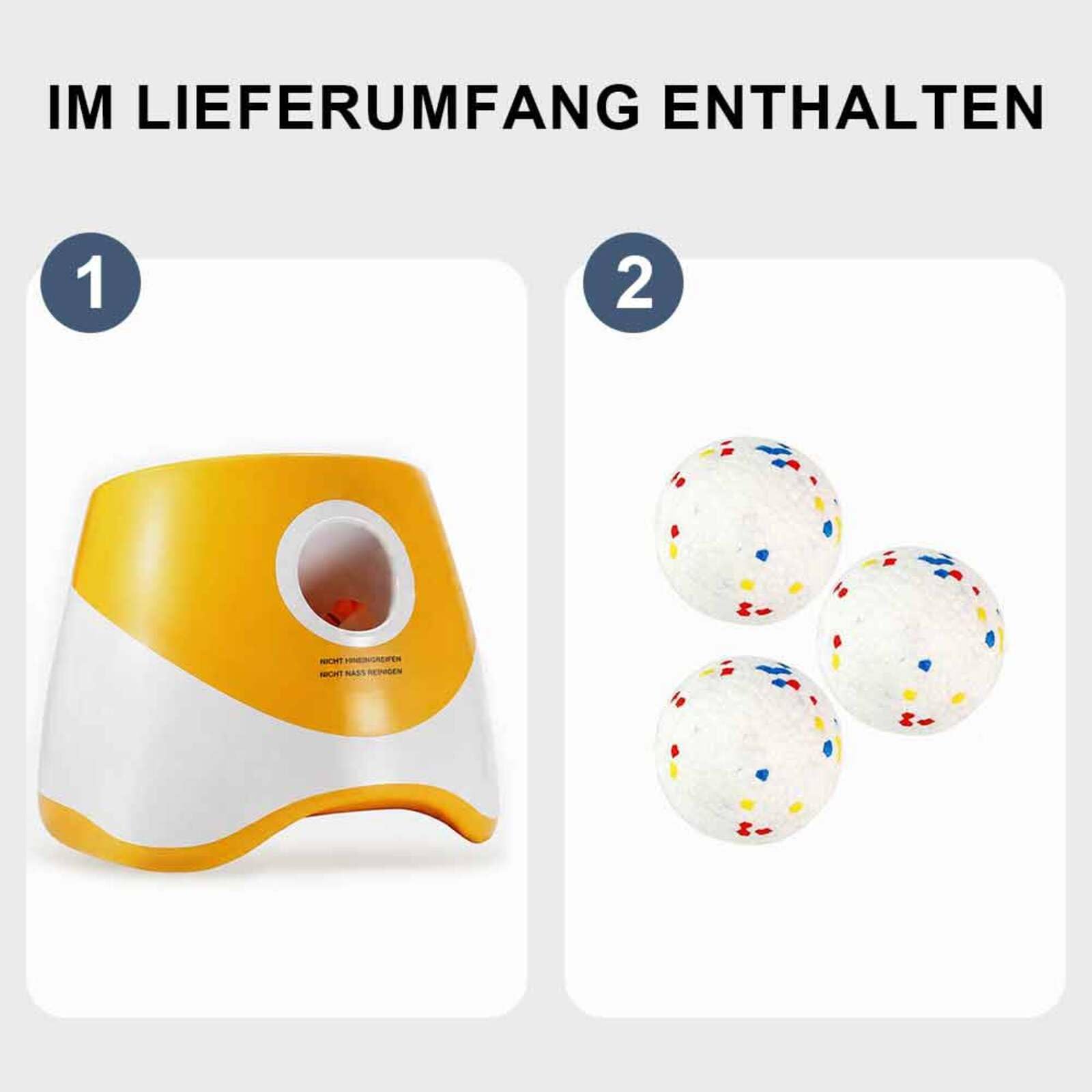 Ballwurfmaschine Hunde, Automatischer Hundeballwerfer mit Tennisball, Interaktives Hundespielzeug für Indoor und Outdoor