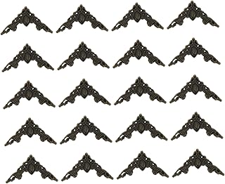 SOLUSTRE Corner Protector 20pcs Box Wooden Box Vintage Zinc Alloy Chicken Heart Corner Guards