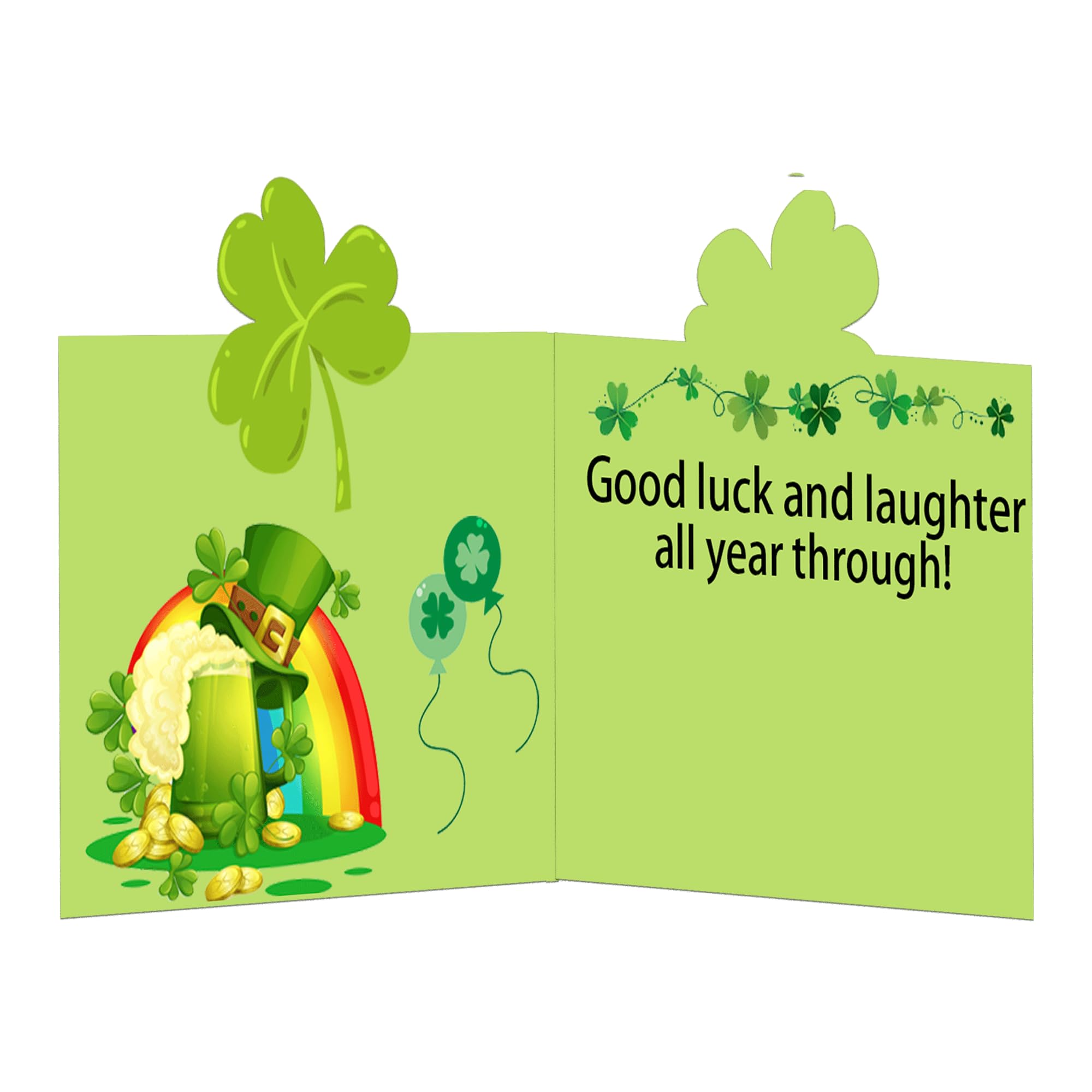 wootile St. Patrick's Day Greeting Cards 12 Pack Green Shamrock Irish St Patrick's Day Cards Shamrock Wishes Cards Notes Cards For Spring Party Supplies - Image 2