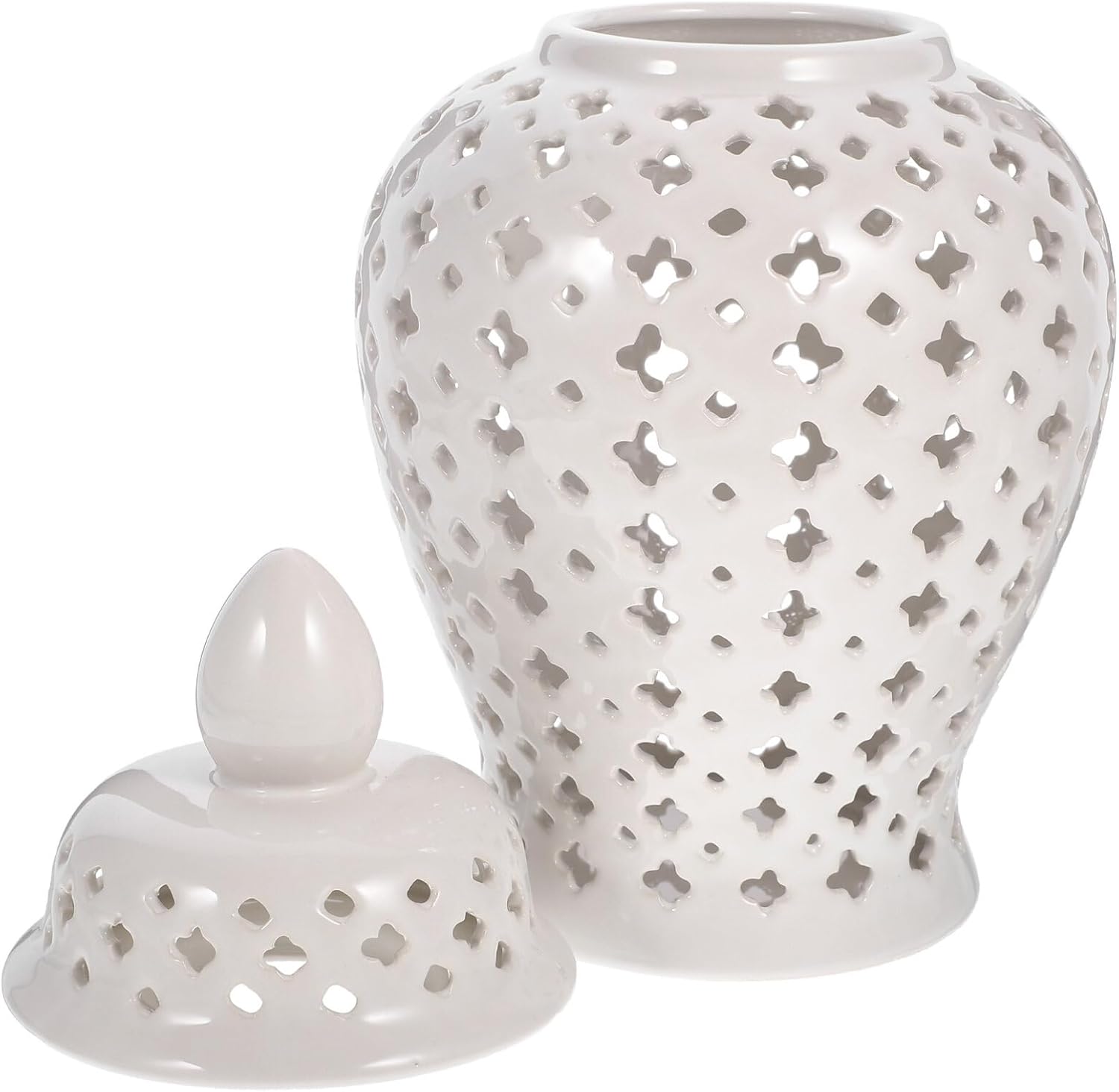 BESTonZON Ceramic Hollow Flower Vase for Wedding Decor Elegant Decorative Jar for Dried Flowers Accent for Centerpieces and Garden Use