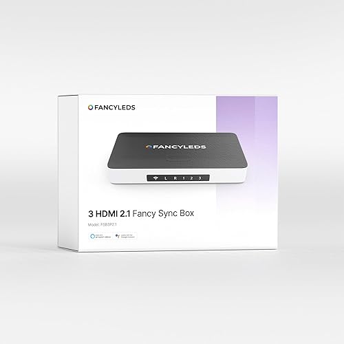 New RGBW 3 HDMI 2.1 Fancy Sync Box with 3 HDMI Ports, 4K 120Hz, HDR (for 70" to 95" TVs)