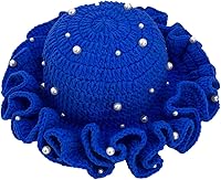 Pearl Crochet Bucket Hat for Women - Hshsclth Boho Slouchy Ruffle Knit Beach Hat with Pearls