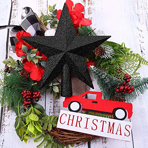 Glitter Mini Christmas Tree Topper Bruchsichere kleine Weihnachtsbaumdekoration Baumkrone für Feiertagsschmuck oder Heimdekoration – Ansicht 6