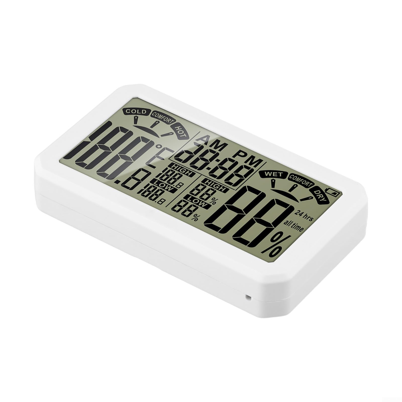 Indoor Humidity Meter with Comfort Level Indicator Icons