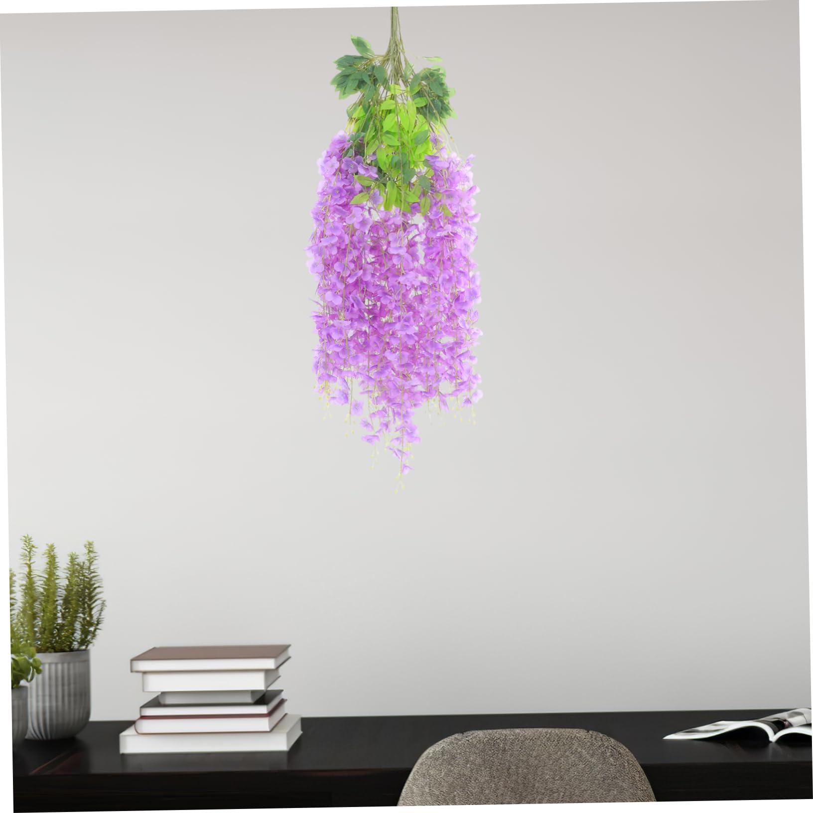 Künstliche Glyzinie Hängeblumen 24 Stück, Kunststoff Gewebe, Hellviolett | Leicht und Tragbar, für Hochzeiten und Feste, Filigran Elegante Dekoration