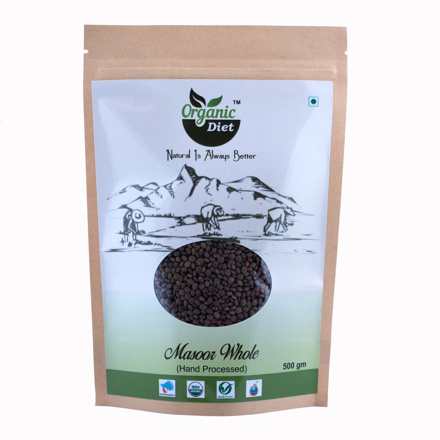 Organic Diet Fresh & Pure Organic Black Masoor Whole (Masoor Kali Dal | Black Masoor Ki Dal | Black lentils) Whole and Unpolished Pulses High Protein Nutritious, 500 gm (Pack of 1) (B09Q1CYY7N) Amazon Price History, Amazon Price Tracker