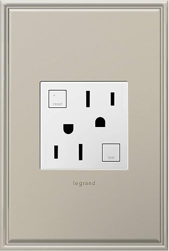 Vista 3 de Legrand adorne AGFTR2152W4-4PK - Toma eléctrica GFCI autocomprobable resistente a manipulaciones, 15 A, acabado blanco, paquete de 4