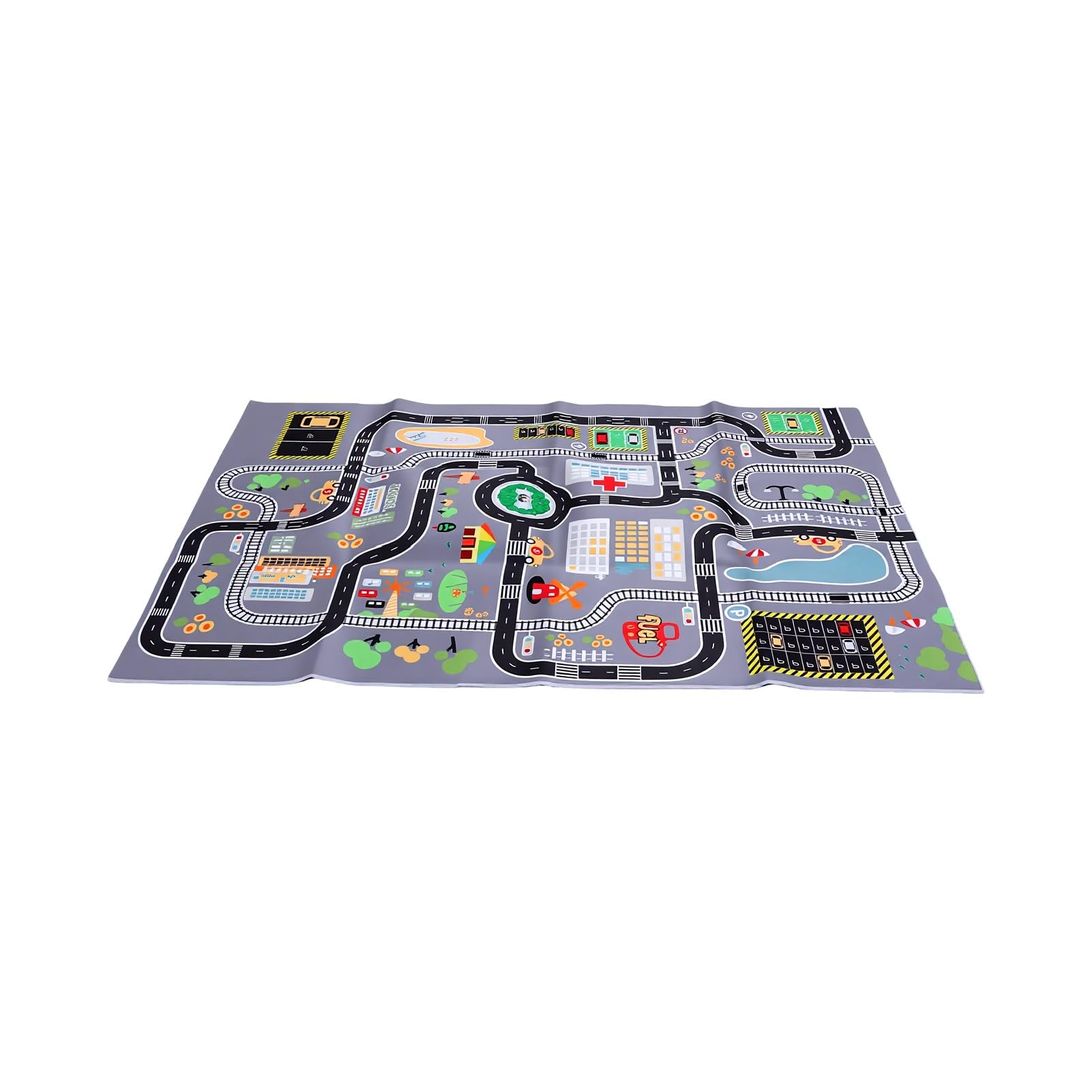Tapis éducatif City Road Tapis de Jeu en Velours Doux pour Enfants 55,12 X 78,74 Pouces Aire de Jeu Intérieure (Style 3)