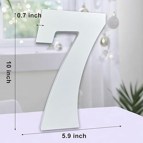 Miniatura 9 de AOCEAN Números de madera blanca de 10 pulgadas, números de madera sin terminar para decoración de pared, números decorativos de pie, rebanadas,