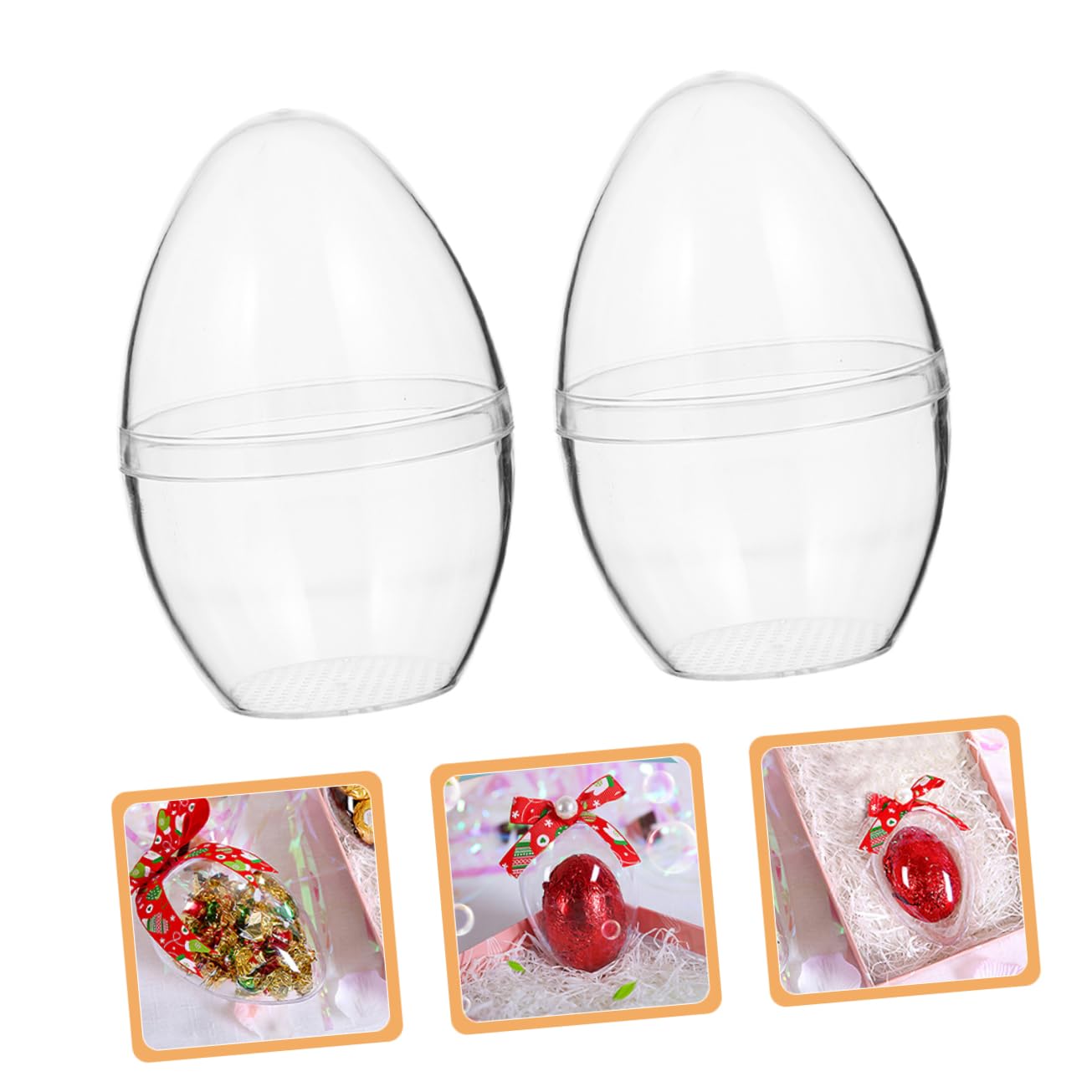 Artibetter 5 Pezzi di Palline di Plastica Trasparenti Riempibili per Uova di Pasqua per Decorare Ornamenti, Durevoli E Riutilizzabili per Bomboniere Pasquali E Decorazioni per La Casa
