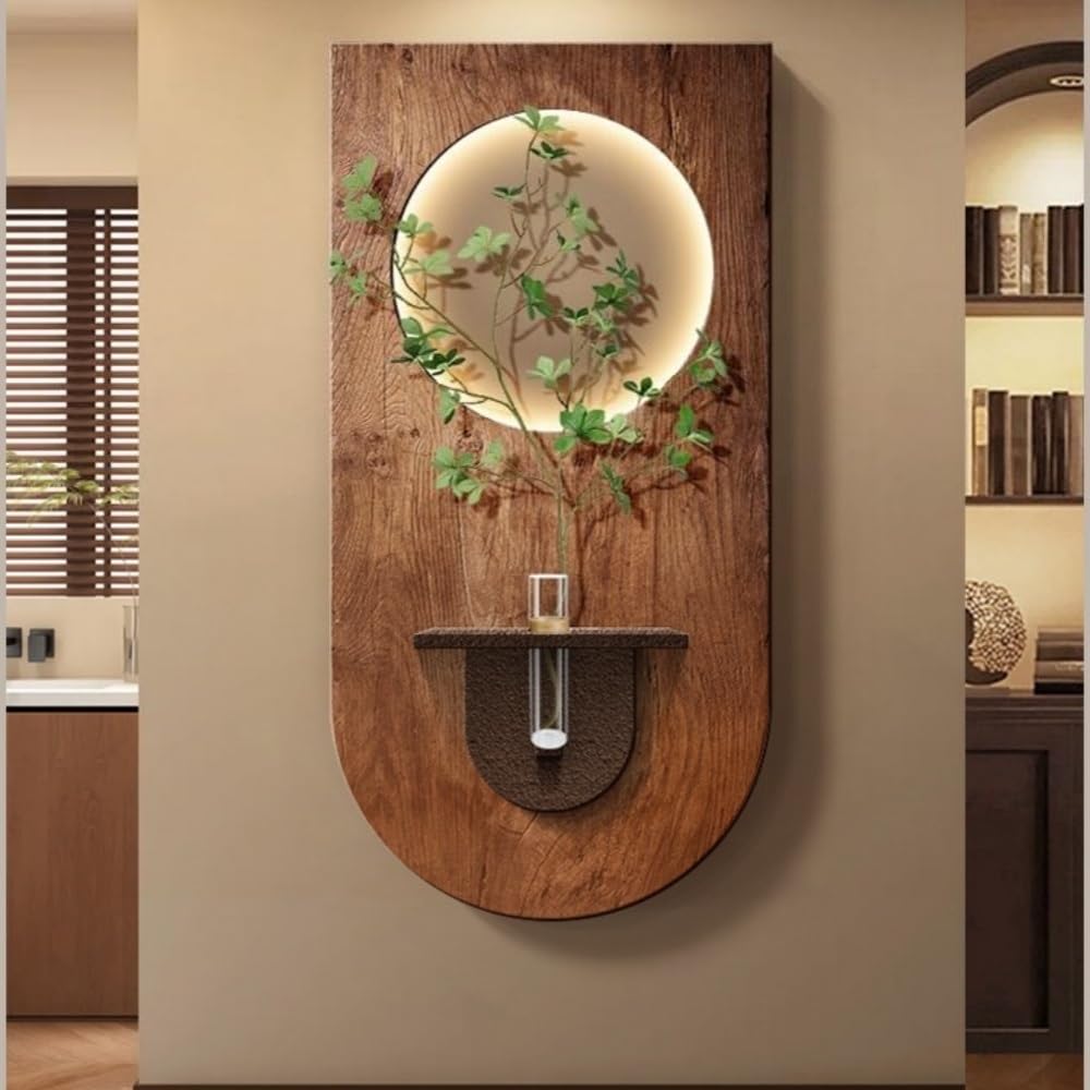 MESCXTY Sandstone Decor Wall Art Painting, Creative Landscape Sculptures with LED, 3D Relief LED Decorative Led Decor(D,23.6 * 47.2'')