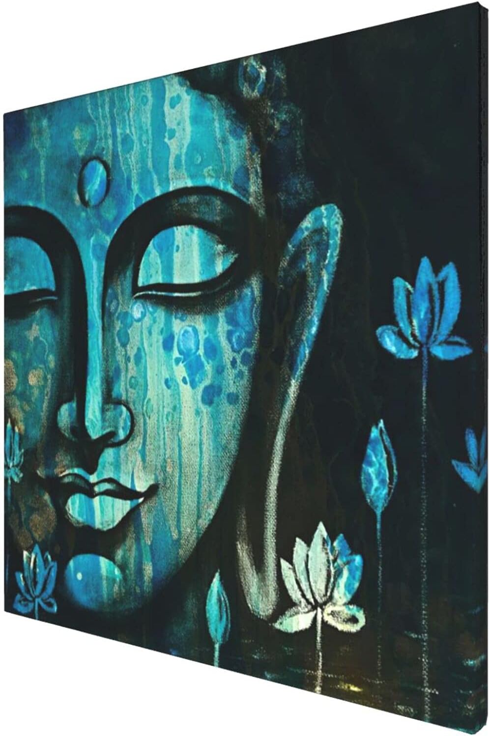 Drawpro Buddha Wall Art Buddah Decoration Wall Decor Budha Decoration Home Meditation Room Decor Buddha Head Painting Zen Canvas Wall Art For Bedroom Livingroom Office Home Decoration 16x16inch 2 16 x 16 in