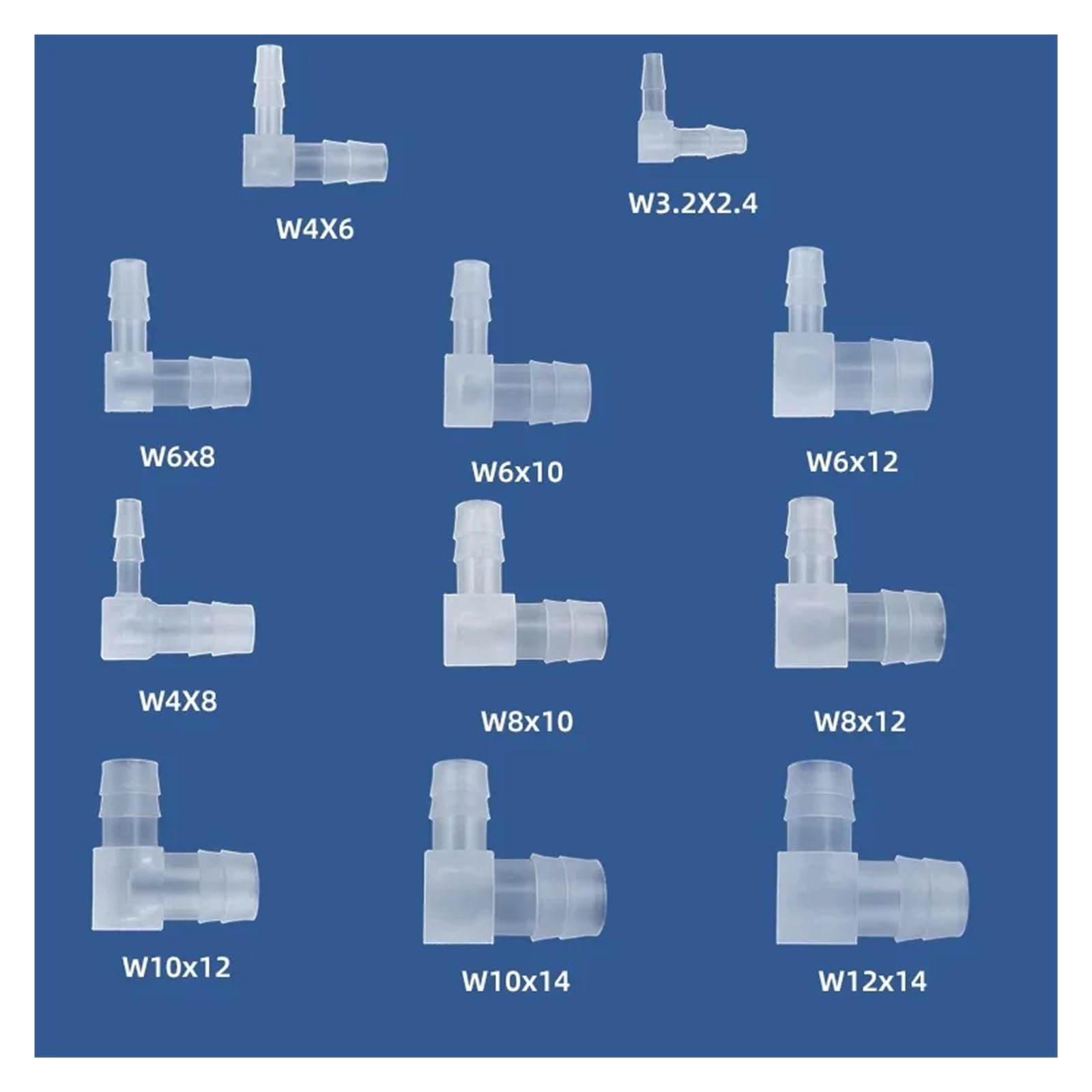 100 Uds 2,4mm 3,2mm 4 6 8 10 12 14 16 18 20mm unión reductora espiga for manguera codo conector de plástico accesorio de tubería for acuario pecera(12mm-8mm)