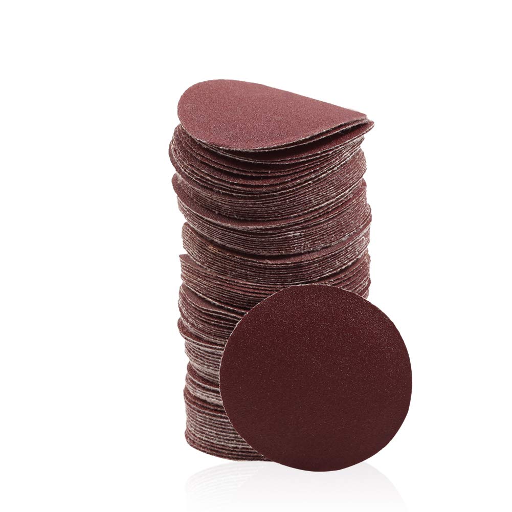 SPEEDWOX 100PCS 2" 180 Grit Sanding Discs, Hook and Loop No Hole Sandpaper | 2 Inch Sander Disc No Hole Design, for Drill Grinder Rotary Tools, Wood