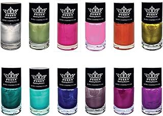 PUEEN Rocking Metallic Stamping Nail Polish Nail Art Color - Set of 12 Metallic Colors - 12ml each - BH001043