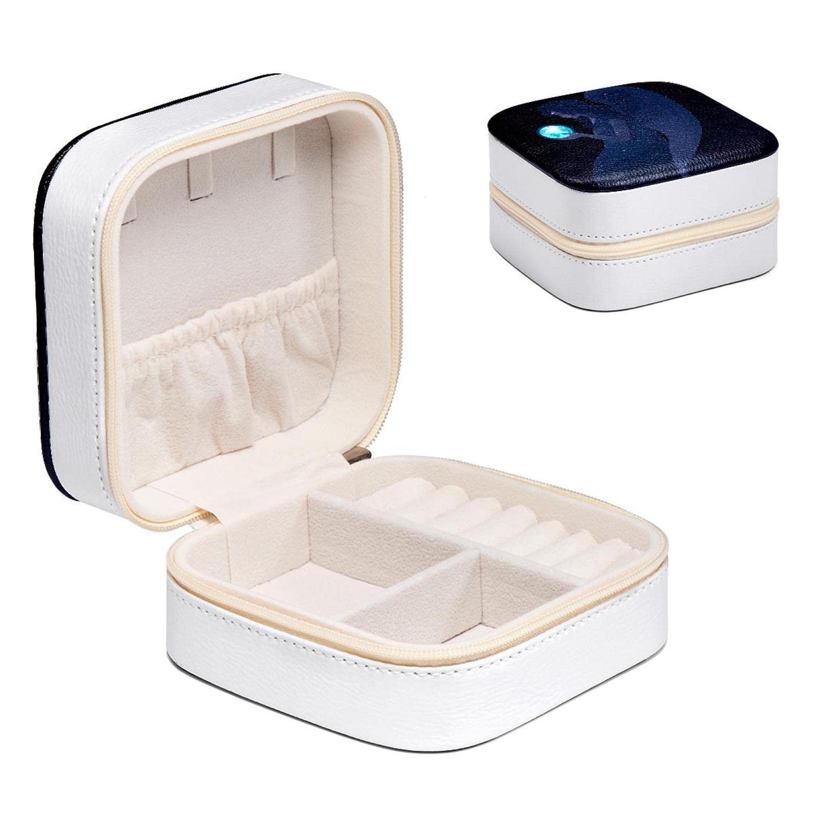 Boîte à bijoux pour femme anti-nœuds, organisateur compact pour boucles et bagues