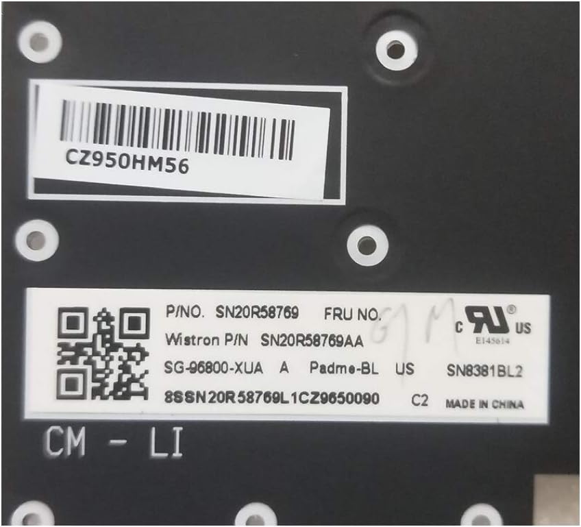 Genuine Laptop Replacement Backlit Keyboard for Lenovo ThinkPad P1(20MD, 20ME) X1 Extreme 1st Gen Laptop Keyboard 1YU756 01YU757 SG-96800-XUA SN20R58769AA SN20R58841