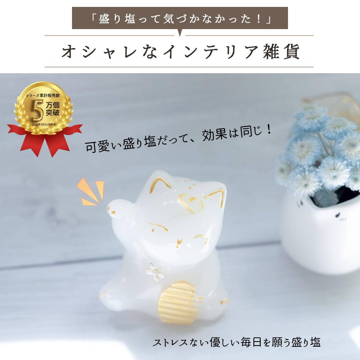 Amazon｜盛り塩 ＼ 招き猫 ／ 1年間交換不要 インテリア 雑貨