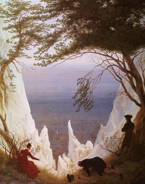 Art tableau Falaises de craie sur Rügen en impression haut de gamme sur toile textile