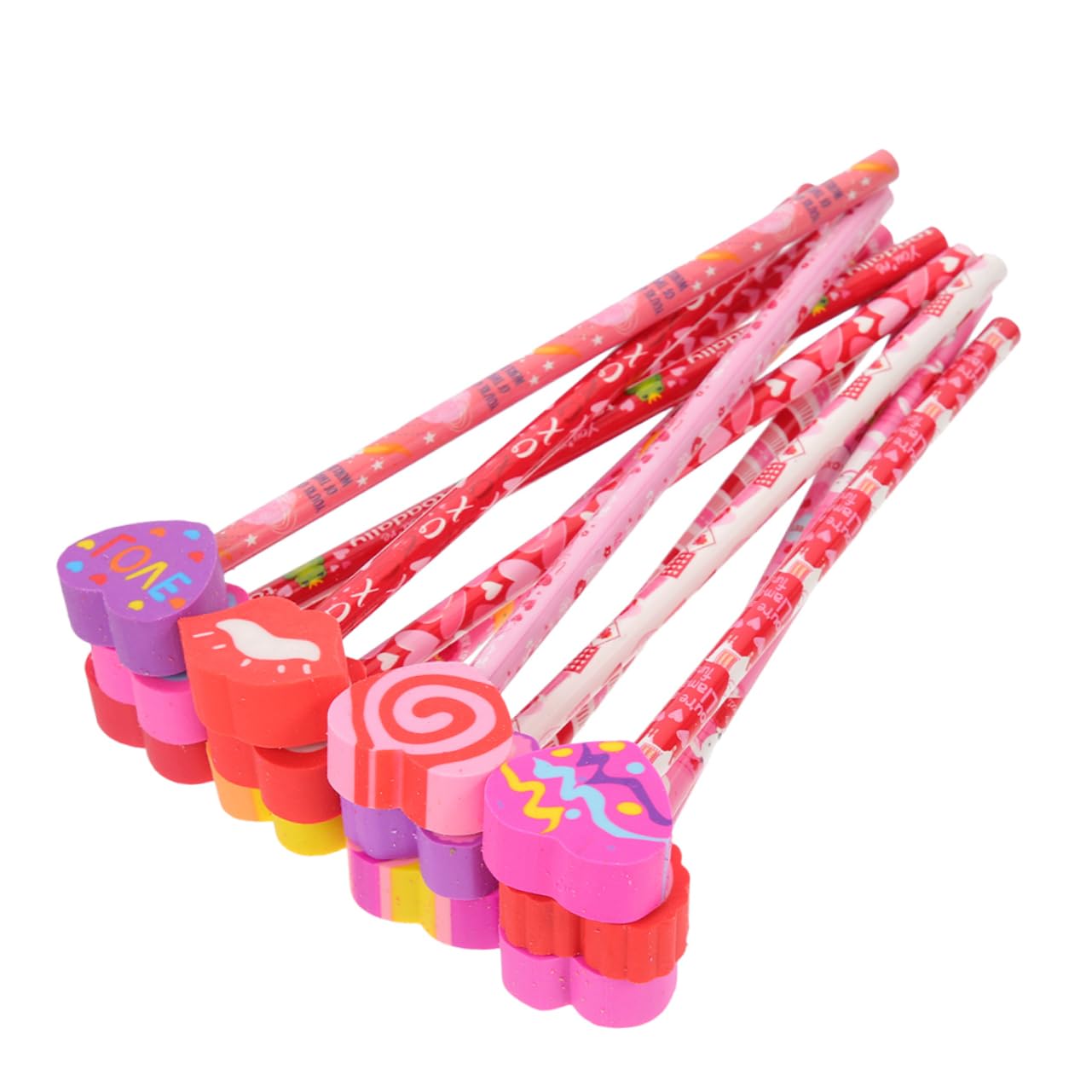 NUOBESTY 4 Sätze Valentinstag Bleistift Personalisierte Bleistifte Geburtstag Bleistifte Schreibutensilien Stempelstifte Für Skizzenstift Multifunktionsbleistifte Holz 18 Stück * 4