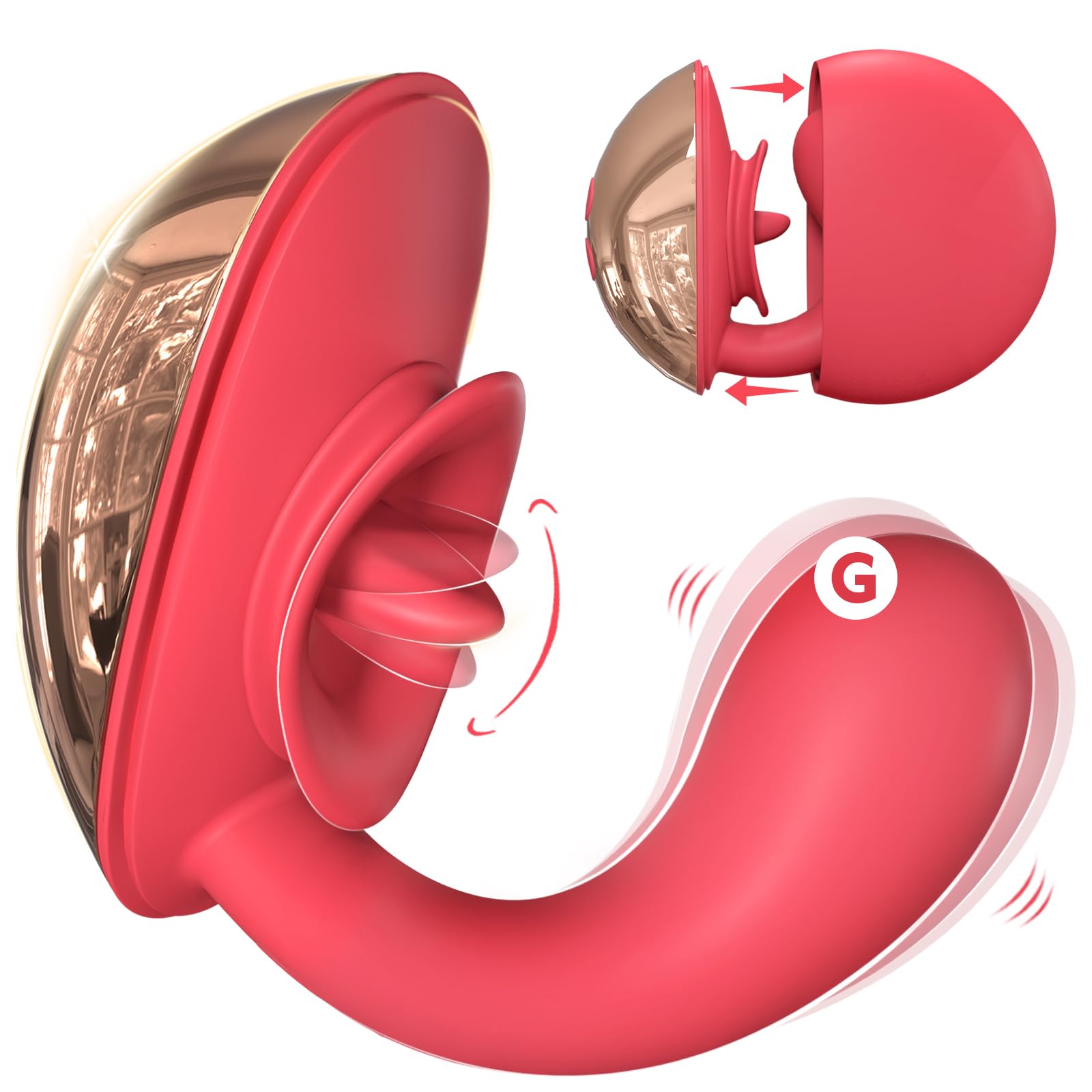 G Spot Vibrator with Tongue Licking Clitoral Stimulator Women Adult Sex Toys Flexible Female Clitoris Vibrators with 10