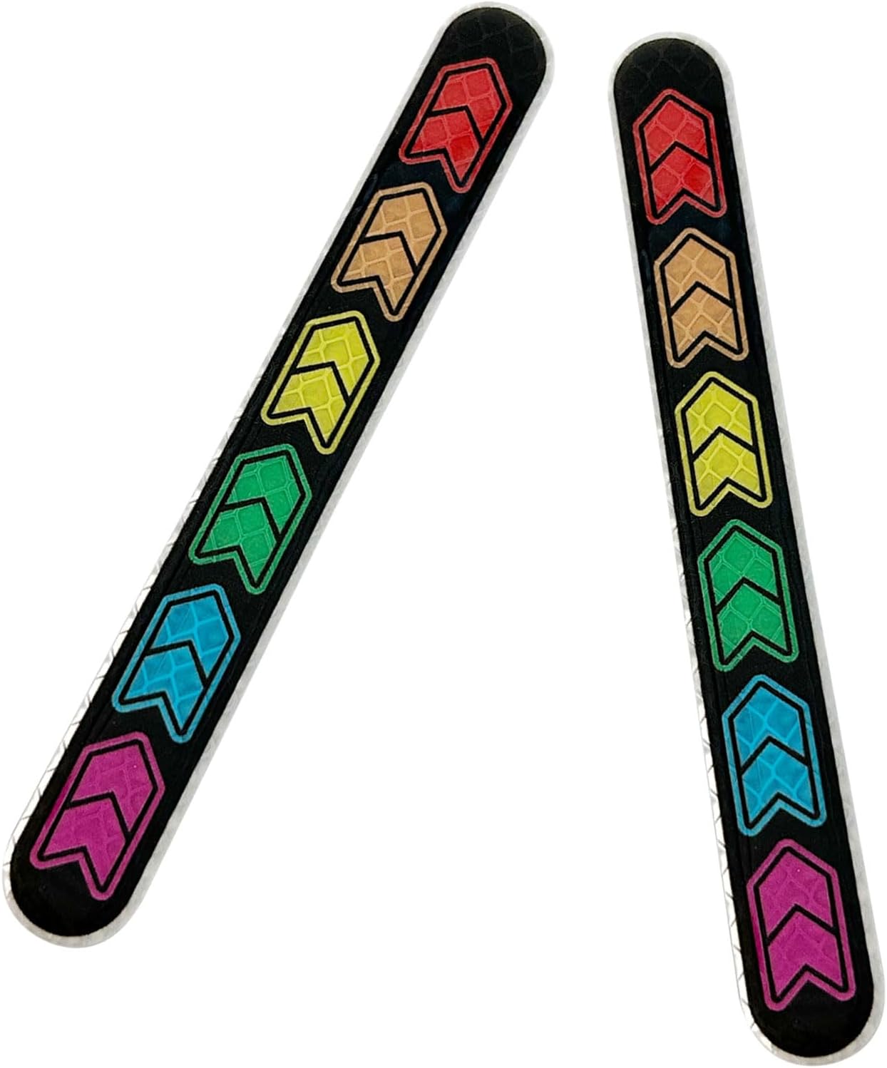 2 PCS Car Rearview Mirror Reflective Decal, 0.7" x 5.9" Self-Adhesive Colorful Rearview Mirror Anti-Collision Sticker, Nighty Safety Warning Car Rear View Decal, Universal for Most Cars
