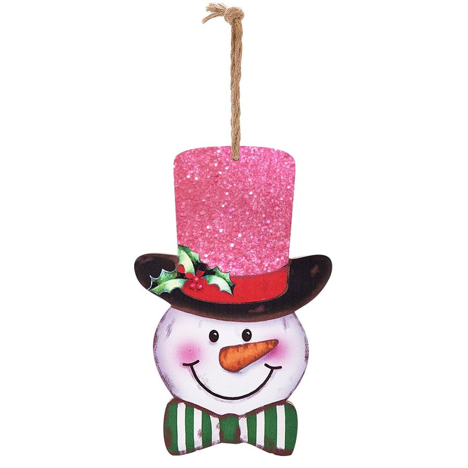 Panneau en bois bonhomme de neige imprimé à paillettes scintillantes pour mur et porte