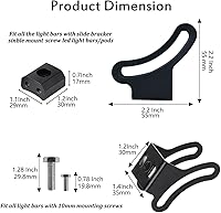 Vista 5 de Soporte de montaje de base de barra de luz LED, soportes de montaje deslizantes ajustables universales 2 piezas de soporte lateral para la mayoría