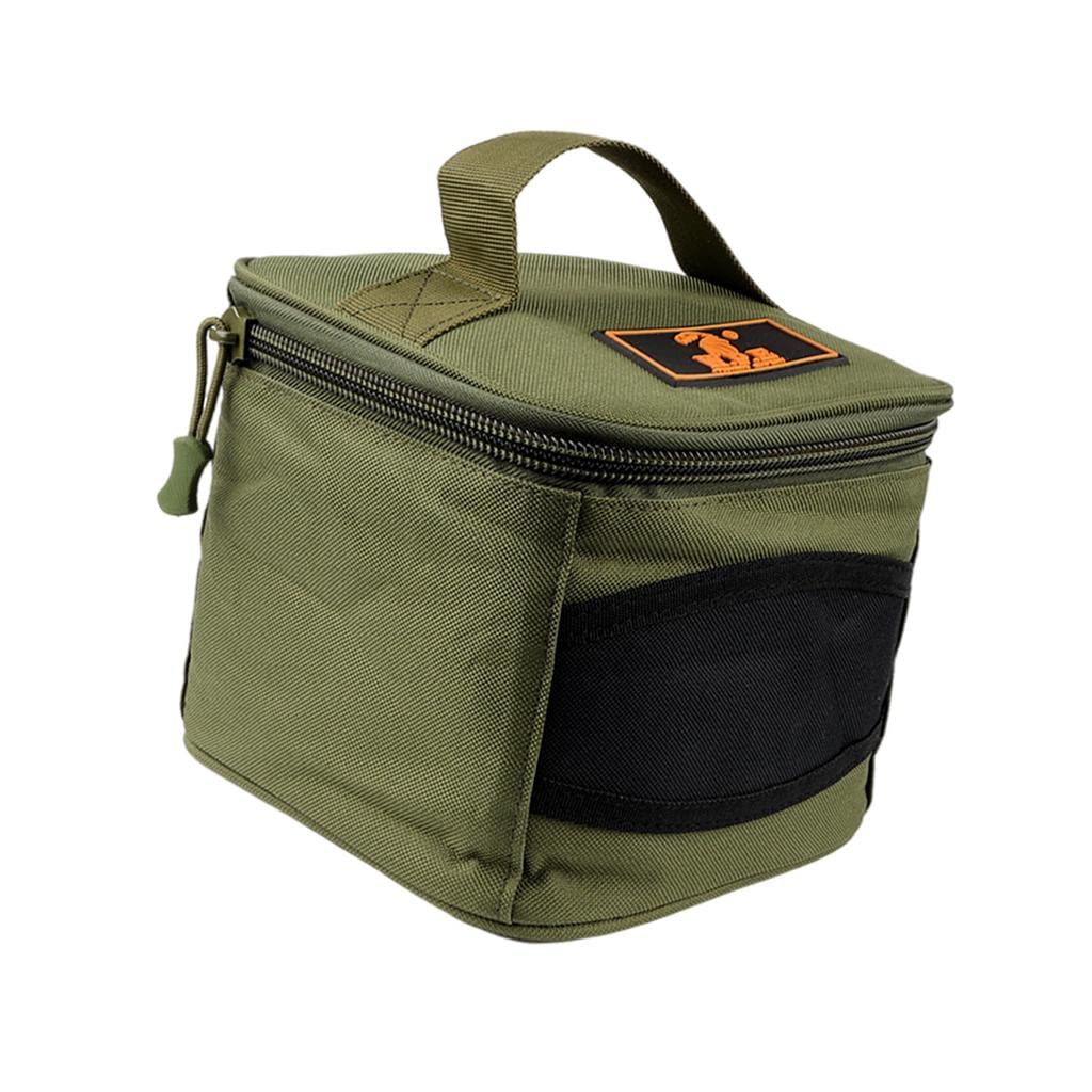 Bolsa de almacenamiento duradera para carrete de pesca de carpa, gancho de pesca, bolsa de aparejos, Juego de 5 (verde), 18x20x15cm, como se muestra en la