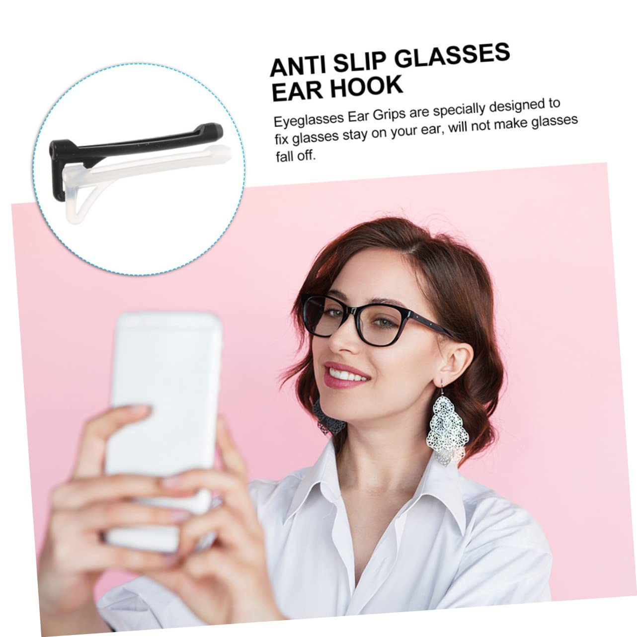 OSALADI Étui à Lunettes Anti-chute Lunettes Oreille Titulaires Porte- Antidérapants Coussin D'oreille Pour Manchon De Crochet à Gel De Silice