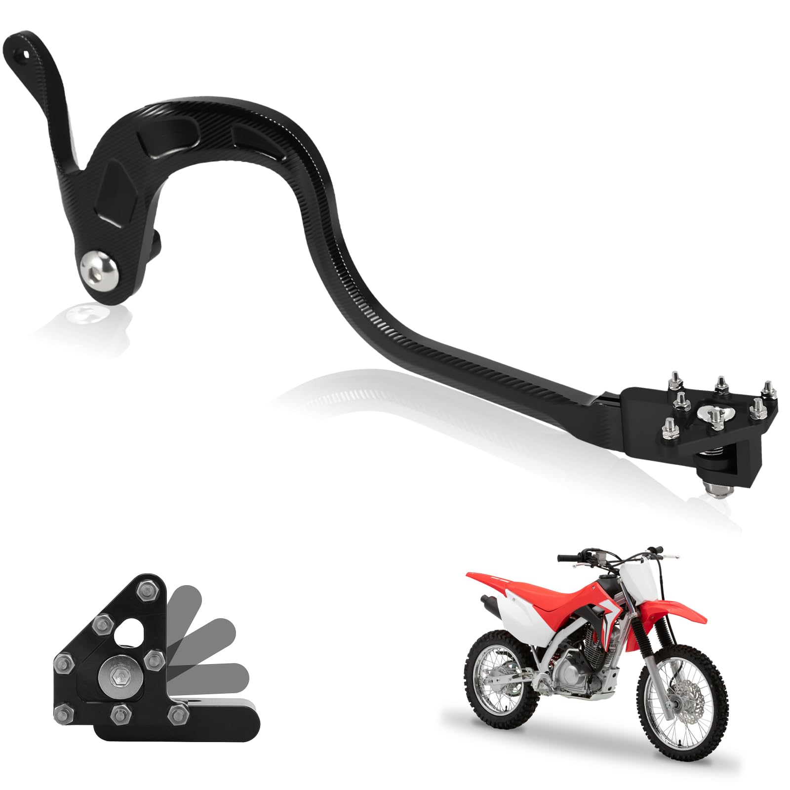 Pedal de freno trasero plegable CNC para motocicleta CRF125F CRF 125F 2014-2025 Dirt Pit Bike, color negro