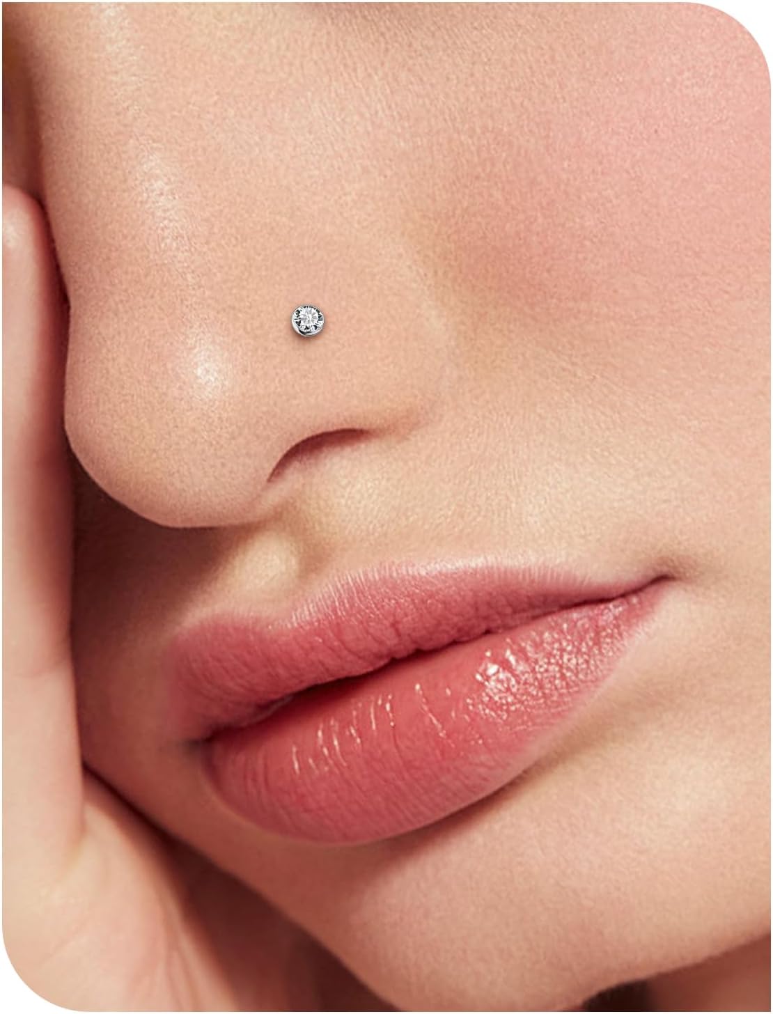15 Pcs 18G 20G Surgical Steel Nose Rings Studs for Women Opal Nose Rings Diamond CZ Nose Studs L Shaped Nose Nostril Piercing Jewelry Hypoallergenic - Image 4