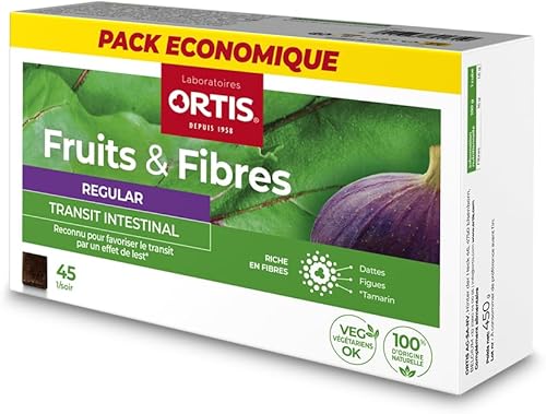 Ortis Frutas y fibras Regular 45 cuadrados para masticar