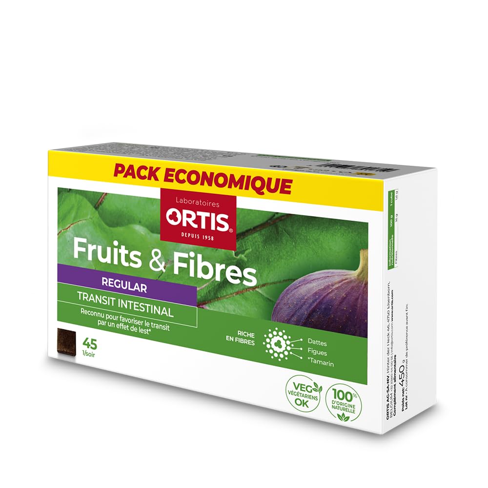 Ortis Fruits & Fibres Regular 45 Squares to Chew