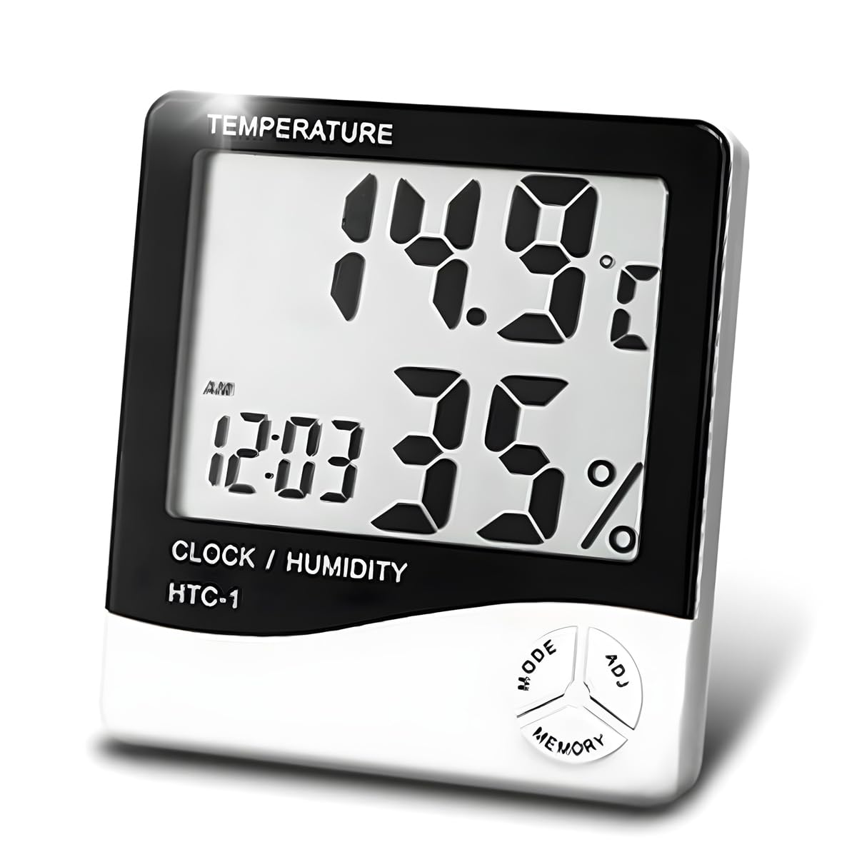 Measurement Room Temperature Device Meter Humidity Monitor Incubator with Rest Stand and Accurate Indoor LCD Thermometer Display & wall Mount Clock (white)-image-32