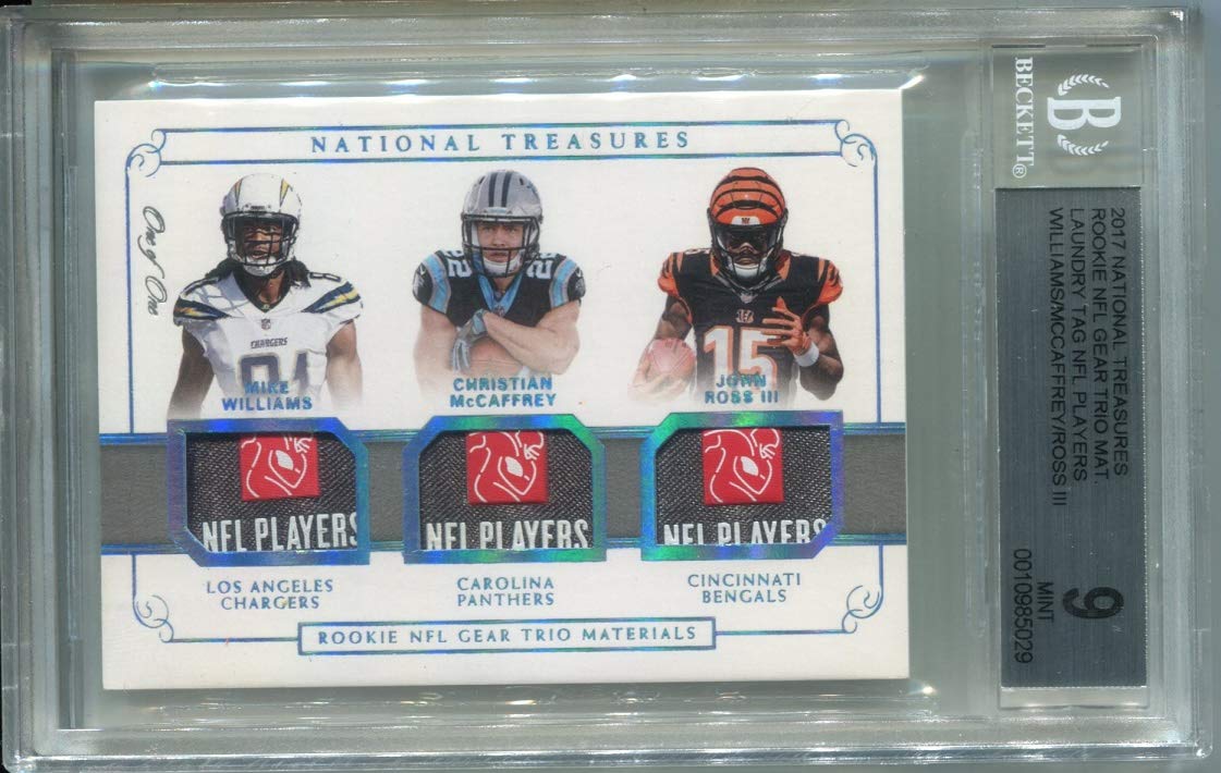 Mike Williams Christian McCaffrey John Ross III 2017 National Treasures  Rookie NFL GEAR Laundry Tag RARE 1/1 Card BGS 9 at Amazon's Sports  Collectibles Store